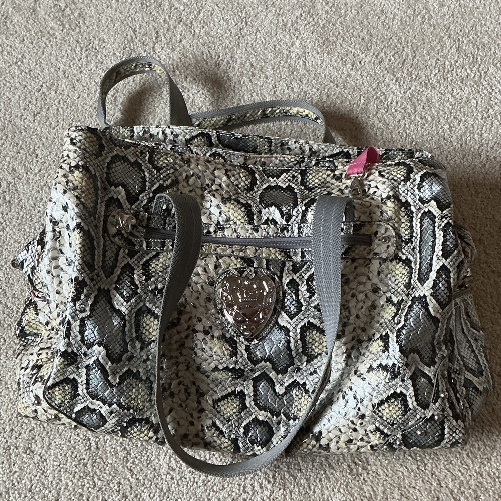 Kathy Van Zeeland Snake Print Shoulder Bag very vintage
